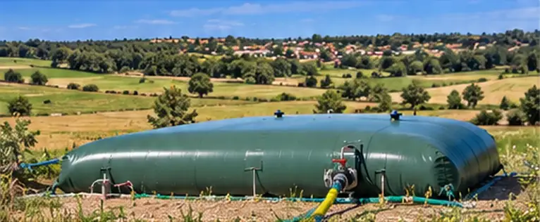 Εύκαμπτη δεξαμενή CITERNEO για αποθήκευση υγρών λιπασμάτων σε αγρό